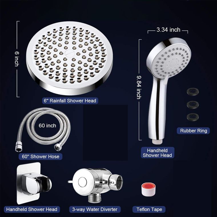 Sikunuo | Modern Dual Shower Head Square High Arc Shower Head Combination in Silver