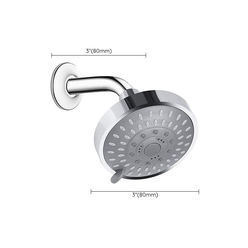 Sikunuo | Silver Round Fixed Shower Head Modern Style Wall Mount Shower Head