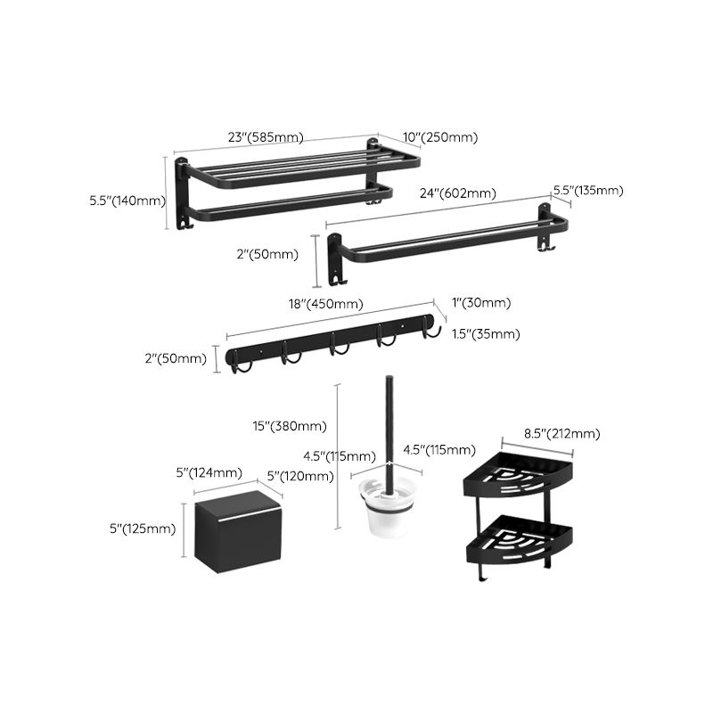 Sikunuo | Black modern bathroom accessory set stainless steel bathroom fittings