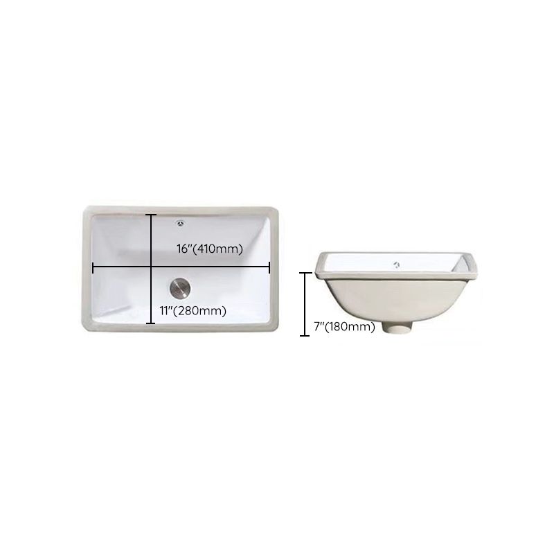 Sikunuo | Modern Under-Mount Sink Oval Porcelain with Pop-Up Drain Sink