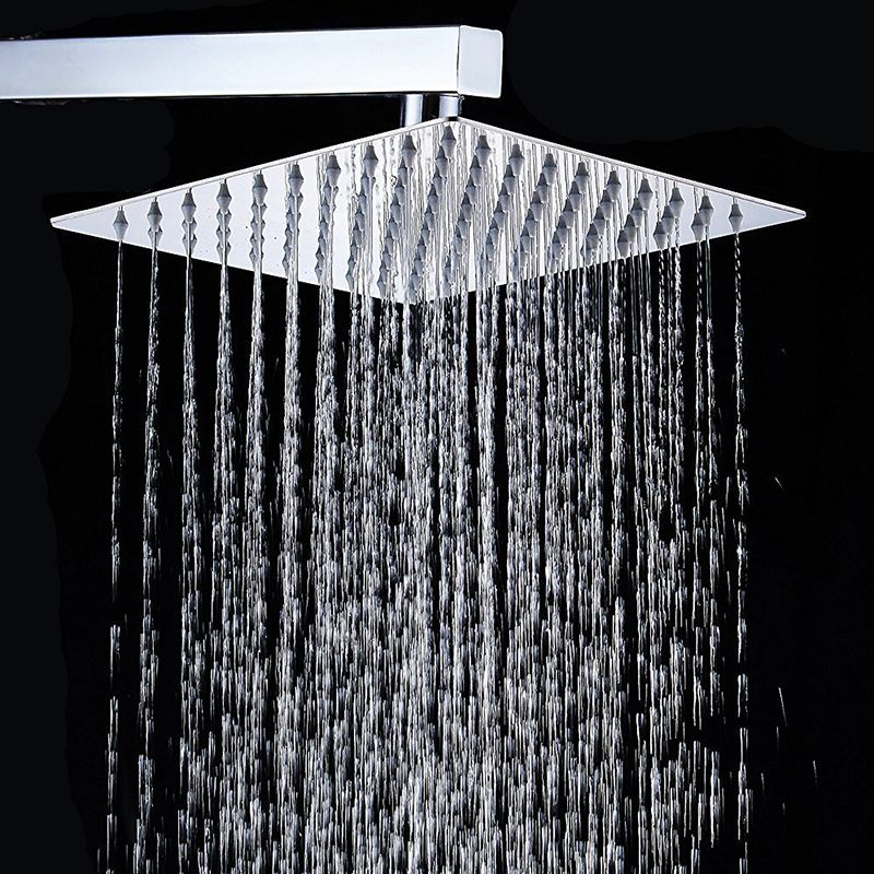 Sikunuo | Contemporary Shower Combo Fixed Shower Head Stainless Steel Wall Mount Square Shower Head