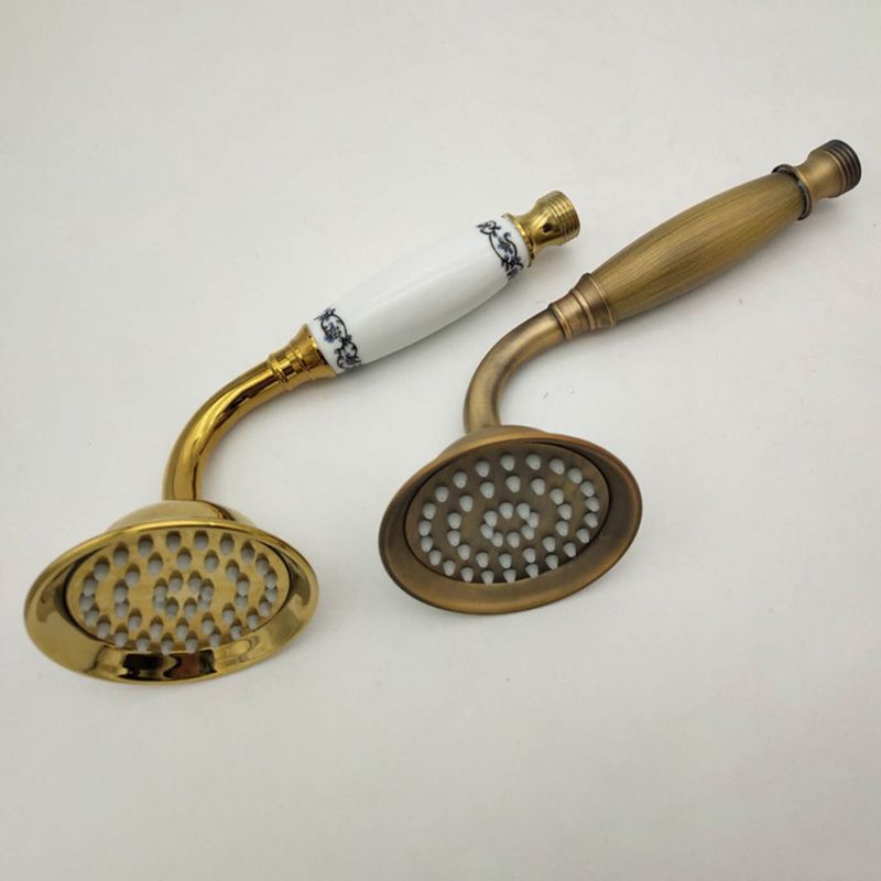 Sikunuo | Traditional Handheld Shower Head with Hose Polished Brass Wall Mounted Shower Head