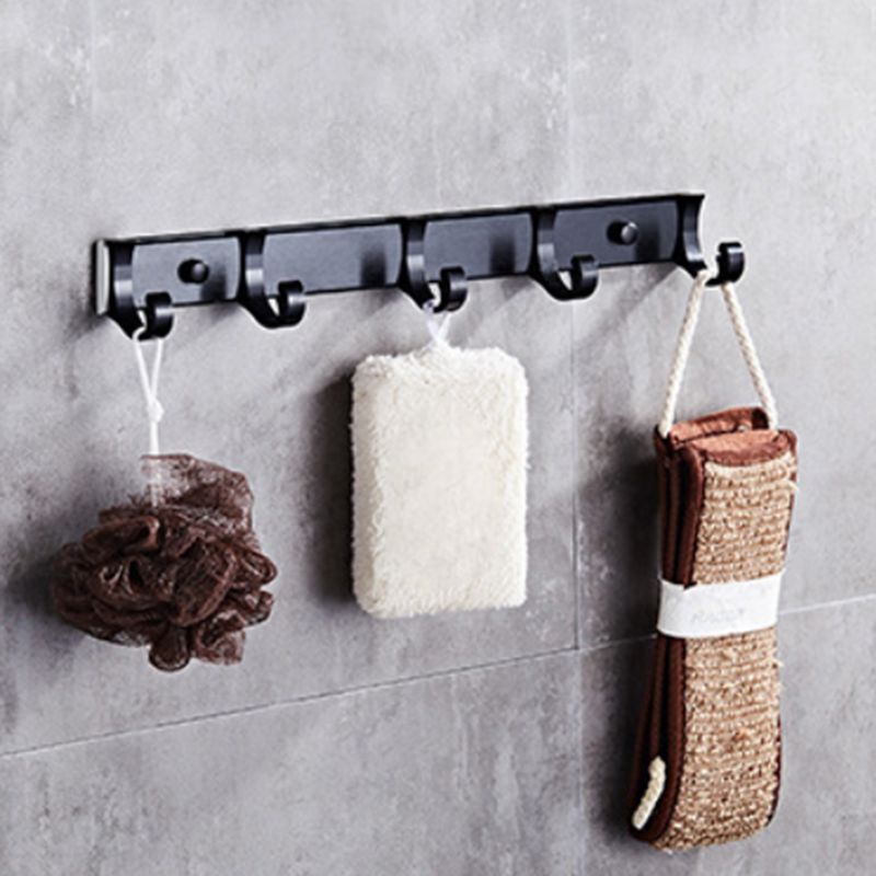 Sikunuo | Modern 5/6-piece bathroom accessory set with bathroom shelf/robe hooks/towel bar