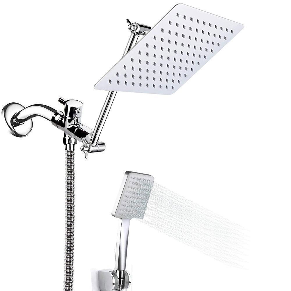 Sikunuo | Contemporary Shower Head Combination Polished Stainless Steel Wall-Mounted Shower Head