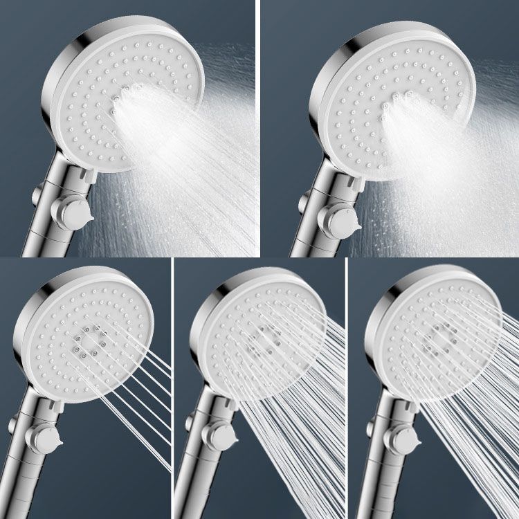 Sikunuo | Contemporary Hand Shower Round Shower Head Combo in Silver