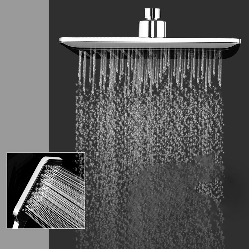 Sikunuo | Chrome Square Shower Head Combination Wall Mounted and Ceiling Mounted Handheld Shower