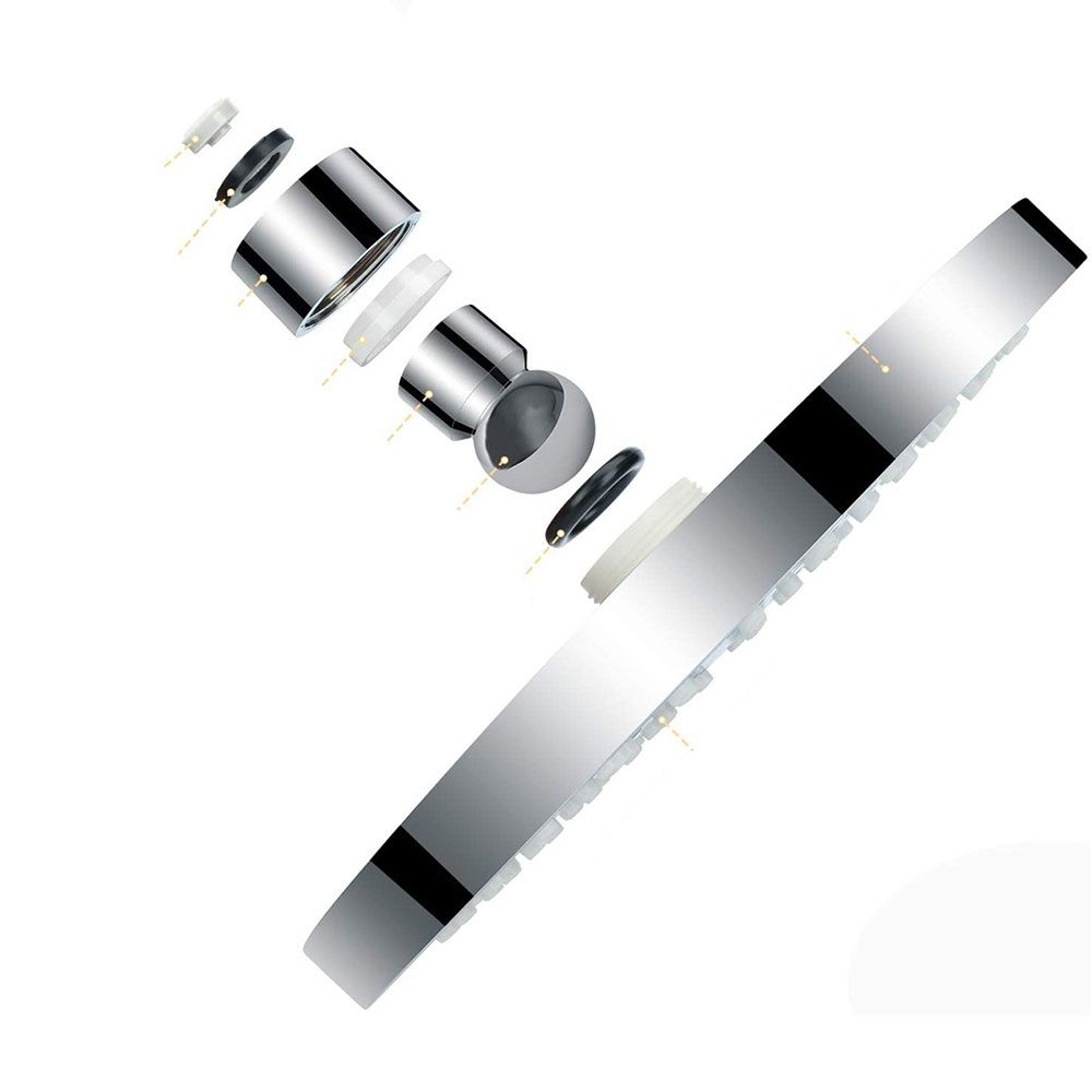 Sikunuo | Contemporary Fixed Shower Head Round Metal Spray Head in Silver