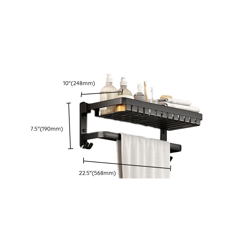 Sikunuo | Modern Bathroom Set Matte Black Bathroom Shelf Towel Holder Bathroom Accessories Set