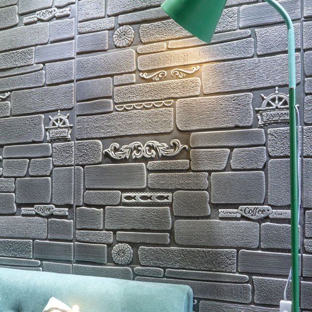 Sikunuo | Modern Wall Covering Peel and Stick Brick 3D Print Waterproof Wall Panel