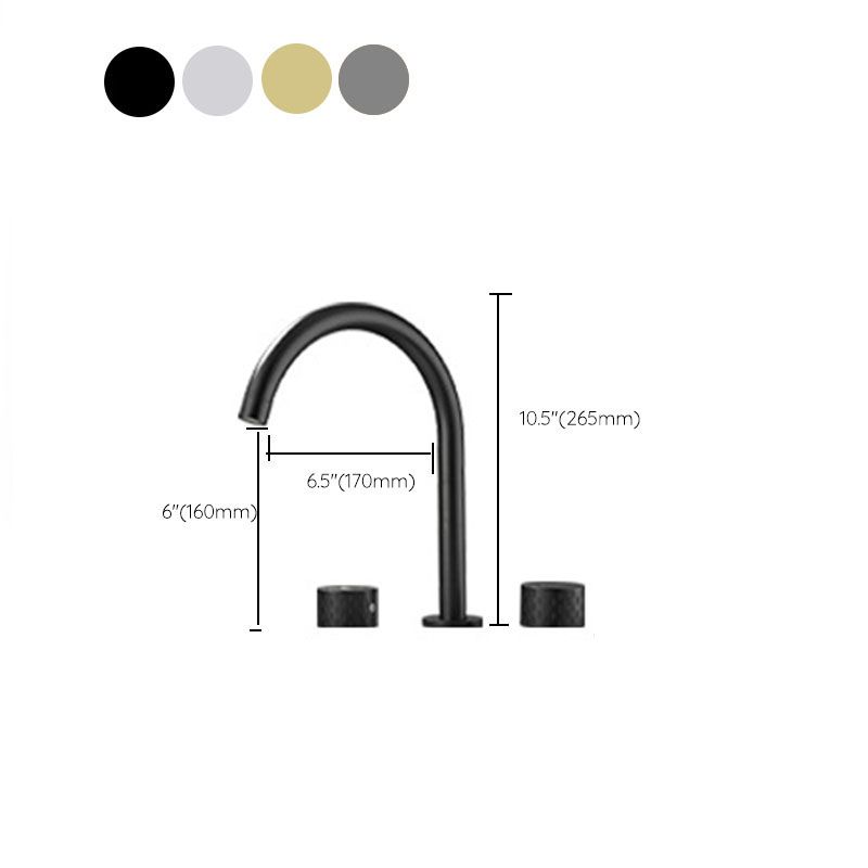 Sikunuo | Double Handle Tub Spout Deck Mounted High Arc Brass Modern Roman Tub Spout