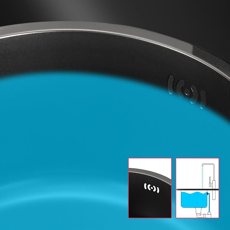 Sikunuo | Kitchen Sink Round Single Bowl Color and Scratch Resistant Under-mounted Stainless Steel Kitchen Sink
