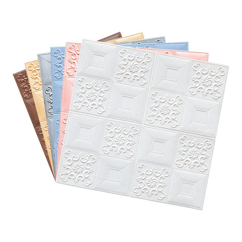 Sikunuo | Modern Wall Panel Peel and Stick Texture Effect Design Square Wall Panel