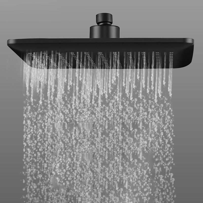 Sikunuo | Modern square matte black shower head rainfall shower head combo