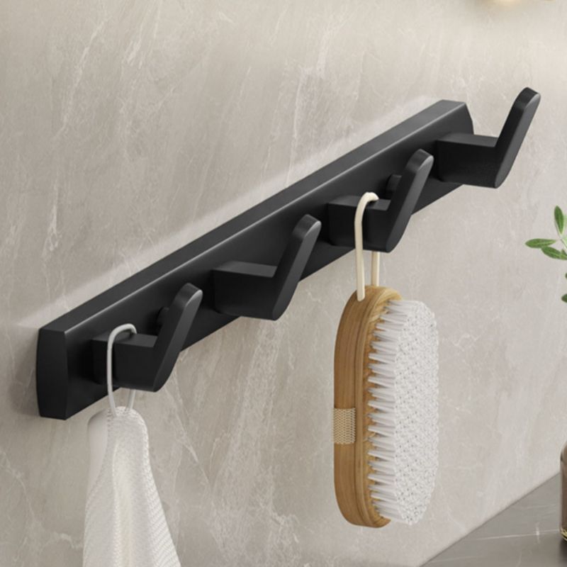 Sikunuo | Modern Bathroom Set Matte Black Bathroom Shelf Towel Holder Bathroom Accessories Set