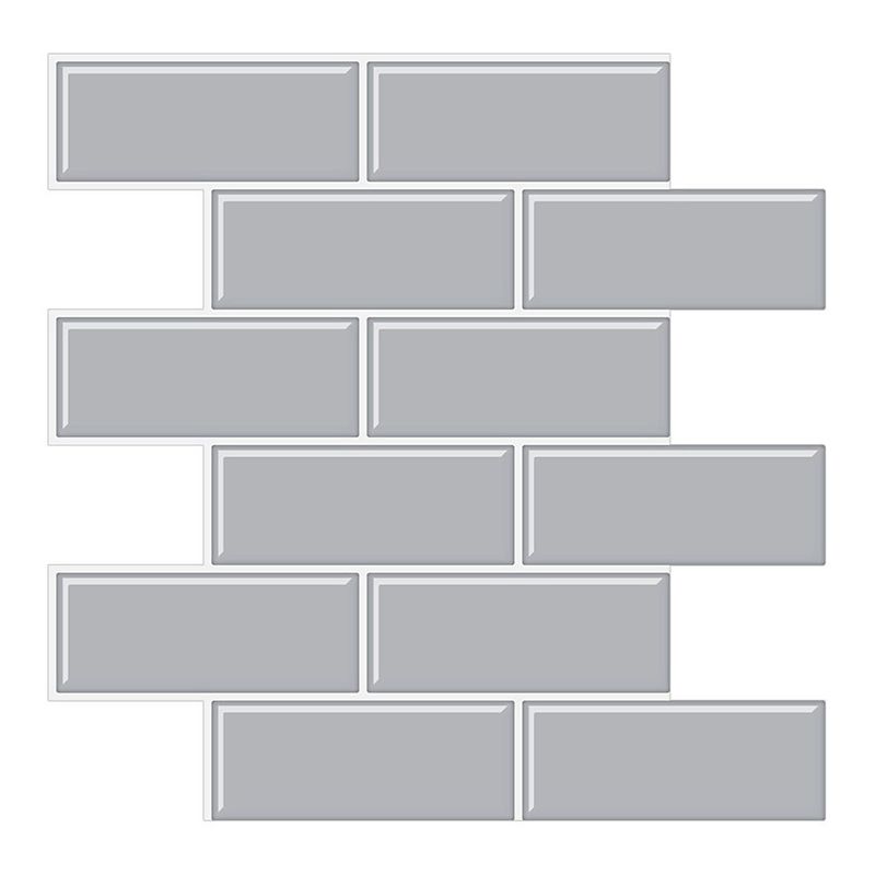Sikunuo | Tile Peel & Stick Rectangle Waterproof Solid Plastic Peel & Stick Subway Tile for Shower