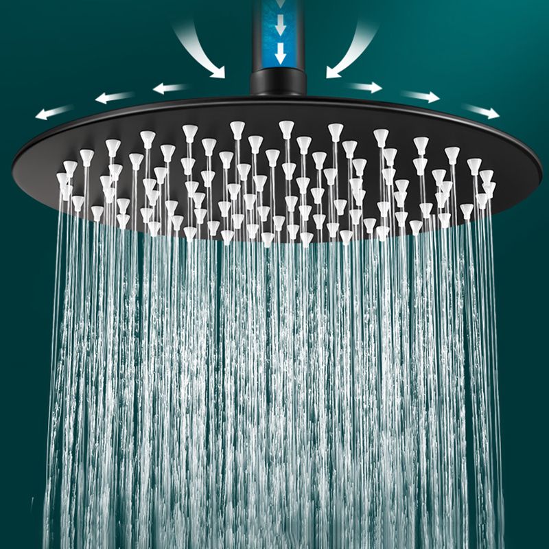 Sikunuo | Black round fixed shower head Modern design wall-mounted shower head
