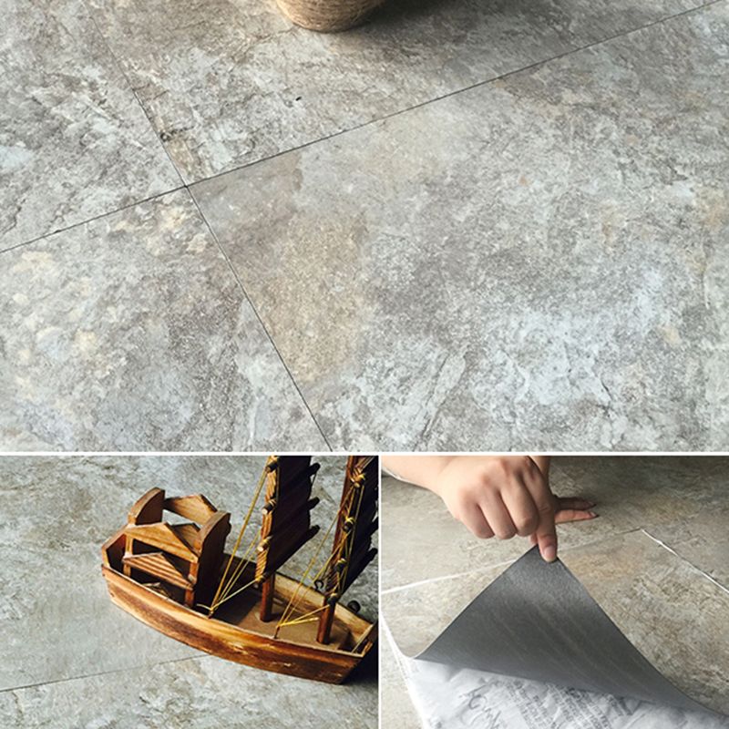 Sikunuo | Rectangular PVC Floor Covering Peel and Stick Matte Stone Look Vinyl Floor