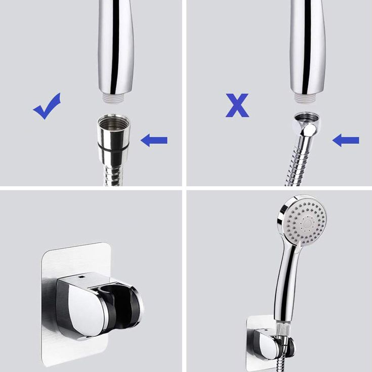 Sikunuo | Modern Dual Shower Head Square High Arc Shower Head Combination in Silver