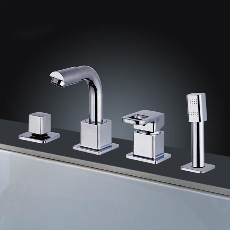 Sikunuo | Chrome Bath Faucet Trim with Lever Handle Deck Mounted Bathtub Faucet