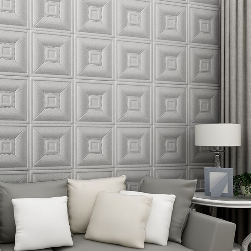 Sikunuo | Glam Style Foam Water-Resistant Wall Cladding Living Room 3D Embossing Wall Cladding