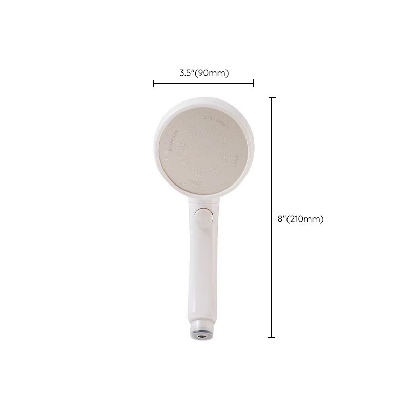 Sikunuo | Plastic Handheld Showerhead White Standard Spray Round Wall-mounted Swivel Showerhead