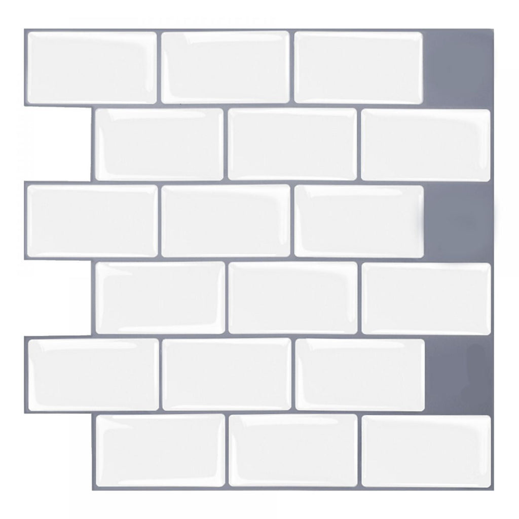 Sikunuo | Modern Peel and Stick Tiles PVC Subway Tile Peel and Stick Wall Tile for Bathroom