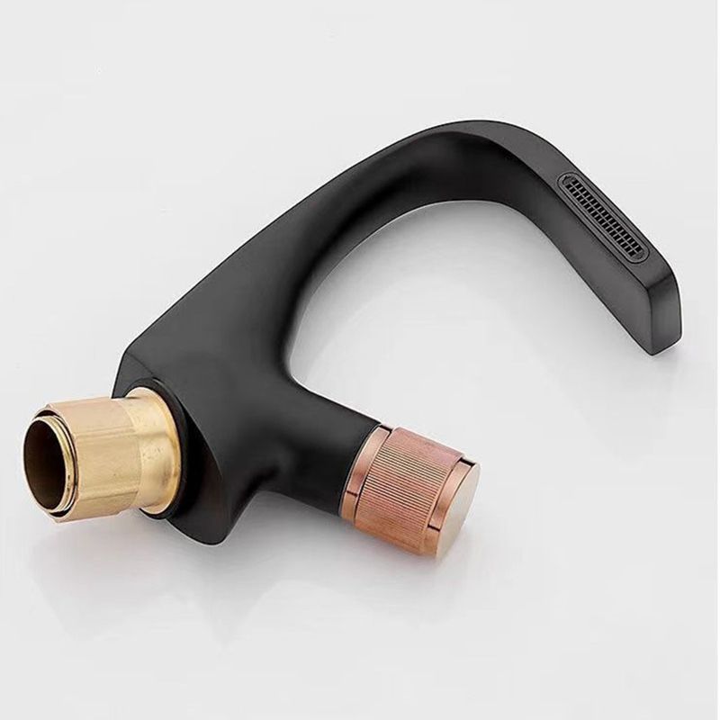 Sikunuo | Button Handle Faucet Contemporary Style Faucet with Waterfall Spout