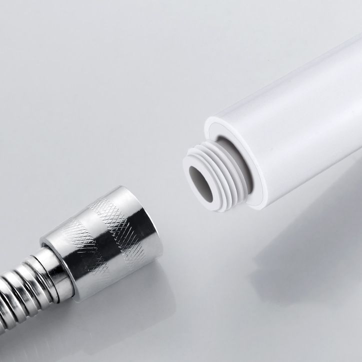 Sikunuo | 5 Sprays Shower Head Round Wall Mounted Plastic Wall Connector Holder Handheld Shower Head