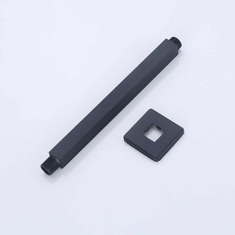 Sikunuo | Black Square Fixed Shower Head Modern Style Wall Mounted Shower Head