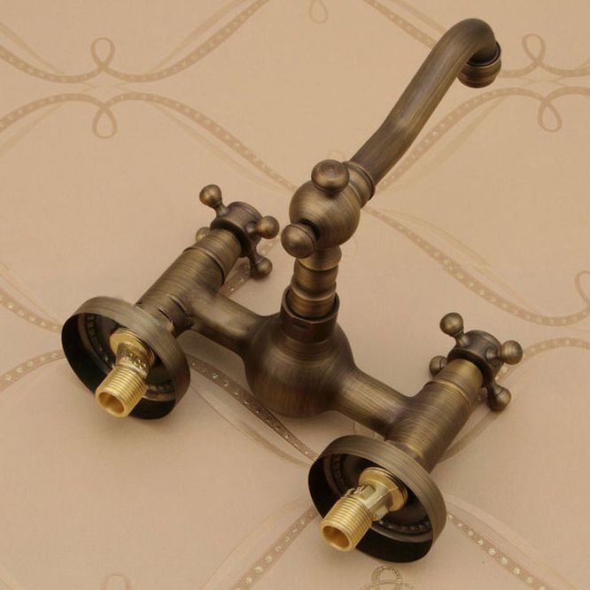 Sikunuo | Traditional Wall-Mounted Copper Clawfoot Bathtub Faucet Trim Low Arc Clawfoot Bathtub Faucet