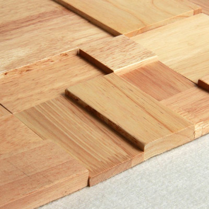 Sikunuo | Mosaic Wood Wall Cladding Glue Living Room Modern Style Wood Plank
