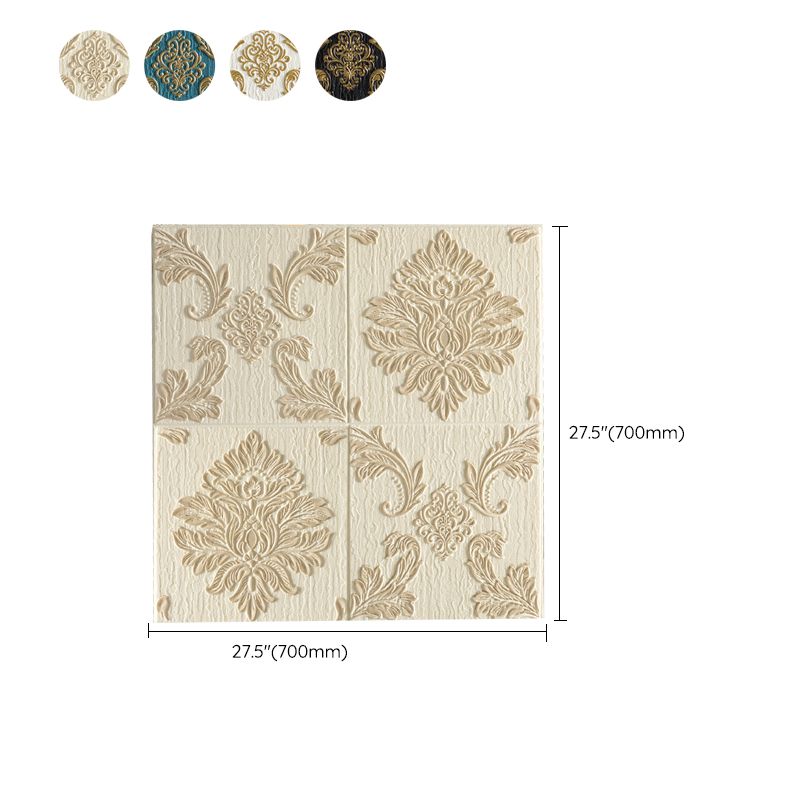 Sikunuo | Modern Wall Panel 3D Floral Print Peel and Stick Waterproof Wall Covering