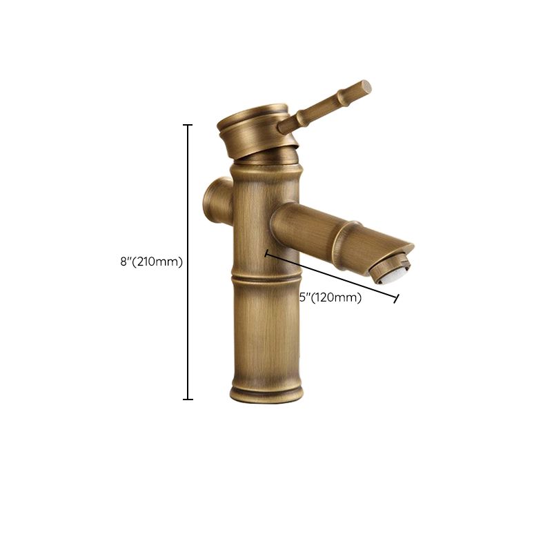 Sikunuo | Farmhouse Brass Bathroom Faucet With Lever Handle Single Hole Sink Faucet