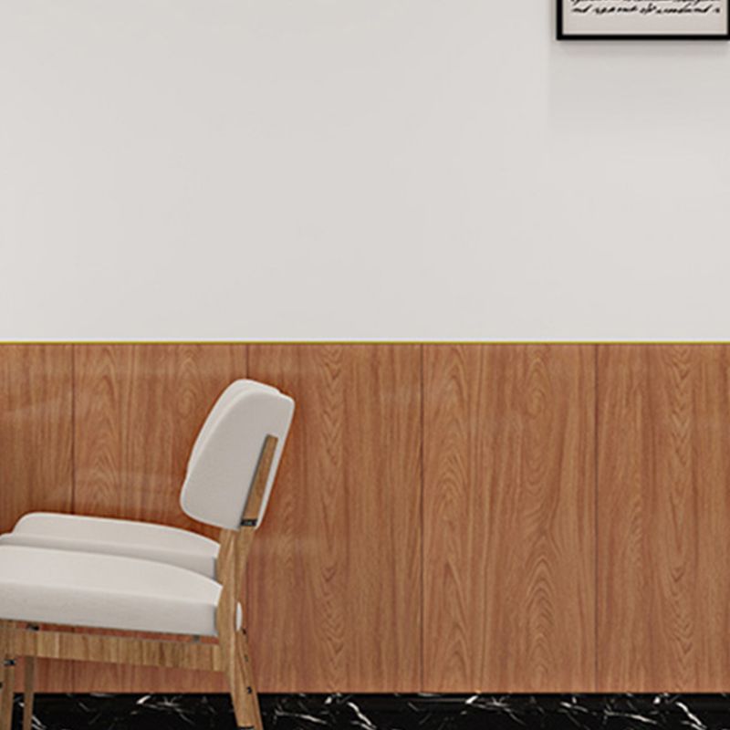 Sikunuo | PVC Wall Paneling Rectangle Waterproof Wood Look Wall Covering for the Living Room