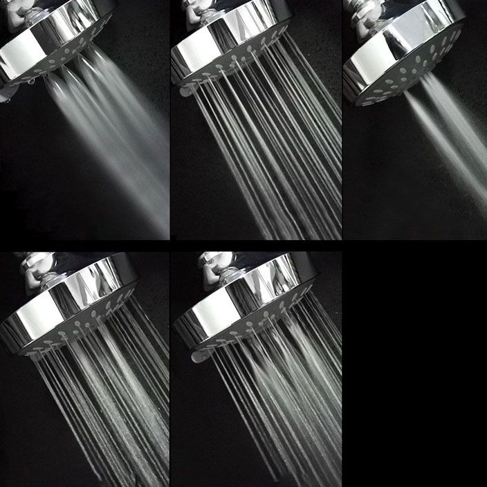 Sikunuo | Modern Standard 5 Settings Shower Head Round Metal Adjustable Spray Pattern Shower Head