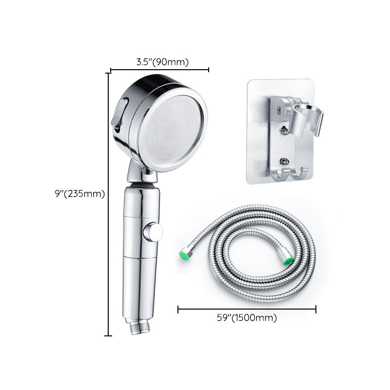 Sikunuo | Contemporary Handheld Showerhead Round 3 Settings Sprayhead in Silver