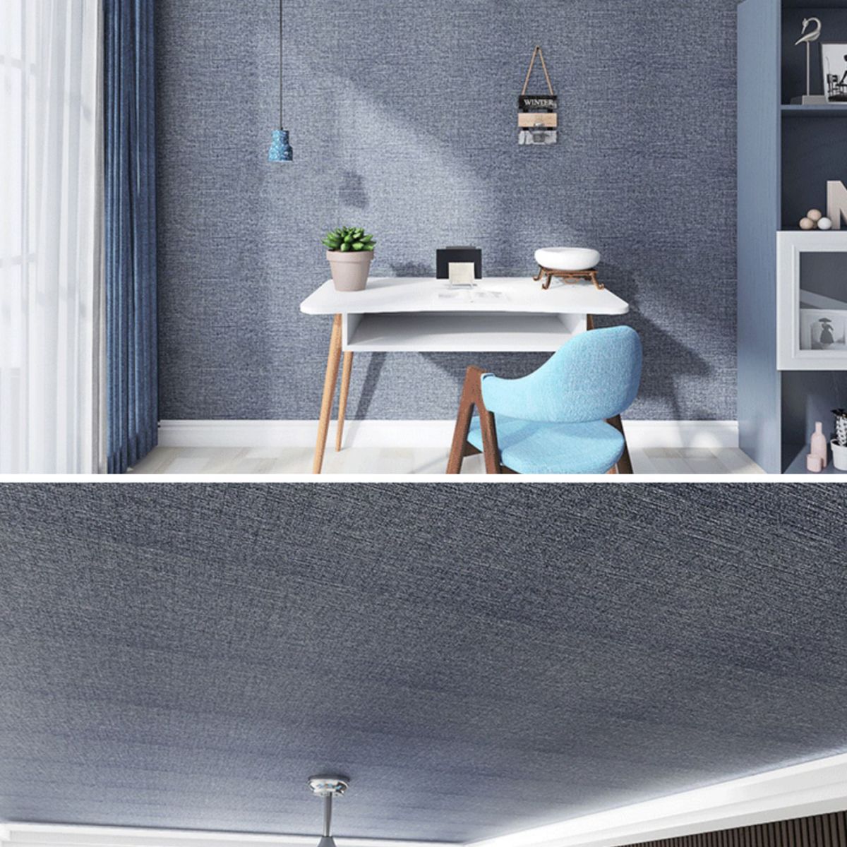 Sikunuo | Modern Pearl Wainscoting Flax Wall Access Panel Self-Adhesive Wall Panels