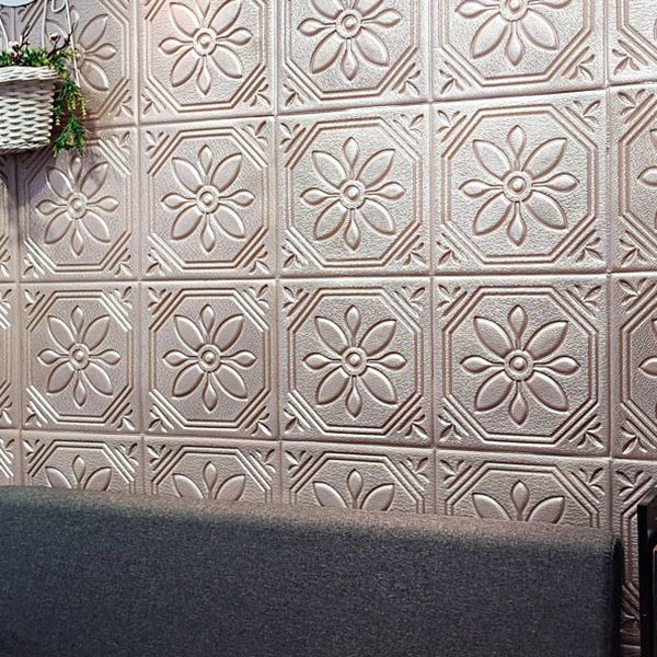 Sikunuo | Modern Wall Panel Floral 3D Print Peel and Stick Waterproof Wall Panels