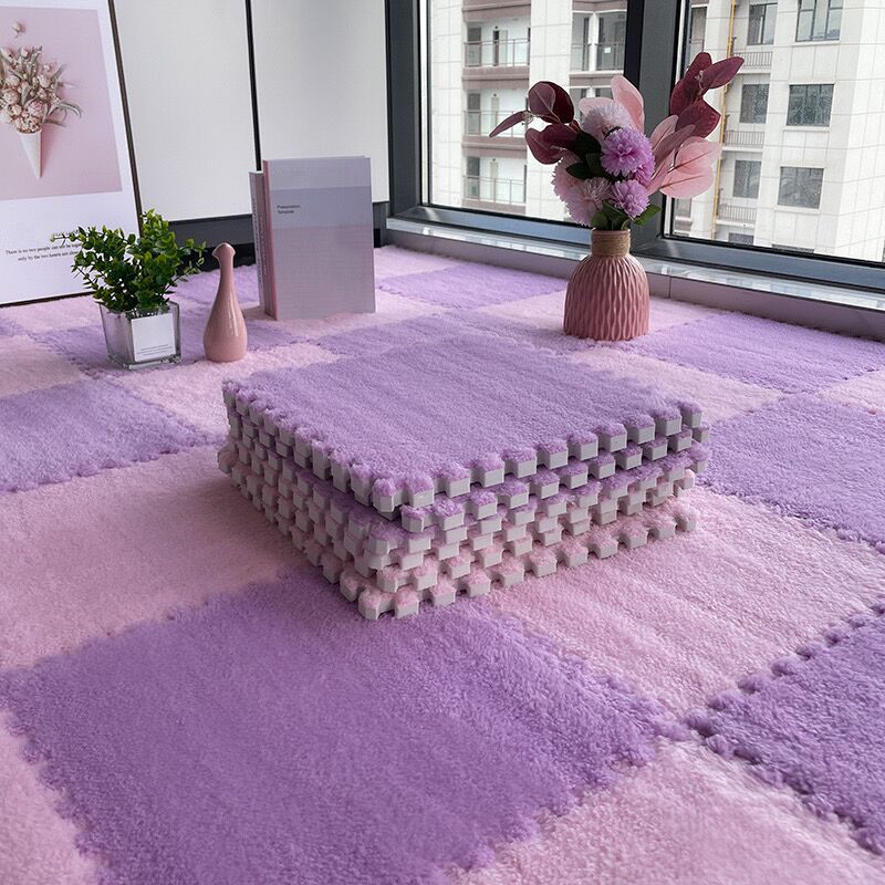 Sikunuo | Multicolored Level Loop Carpet Tile Non-Slip Composite Floor Tiles for Bedroom