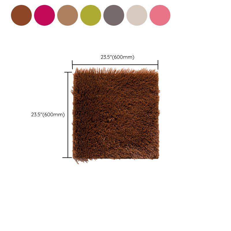 Sikunuo | Bedroom Carpet Tiles Solid Square Shag Stain Resistant Carpet Tiles