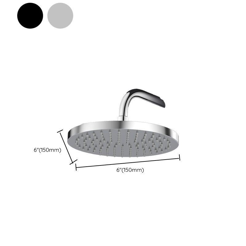 Sikunuo | Metal Shower Combo Contemporary Fixed Shower Head with Round and Rectangular Shape