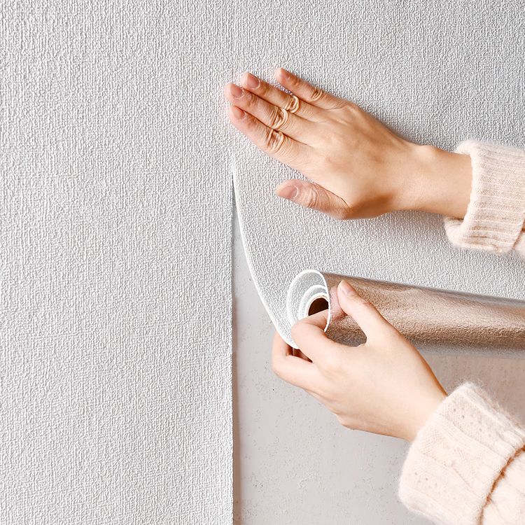 Sikunuo | Modern Pearl Wainscoting Flax Wall Access Panel Self-Adhesive Wall Panels