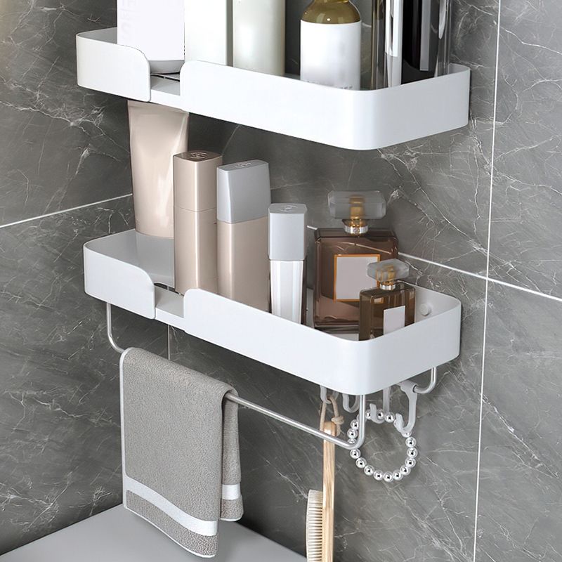 Sikunuo | White Bathroom Set Modern 1/2/3 - Pieces Stainless Steel Bathroom Shelf