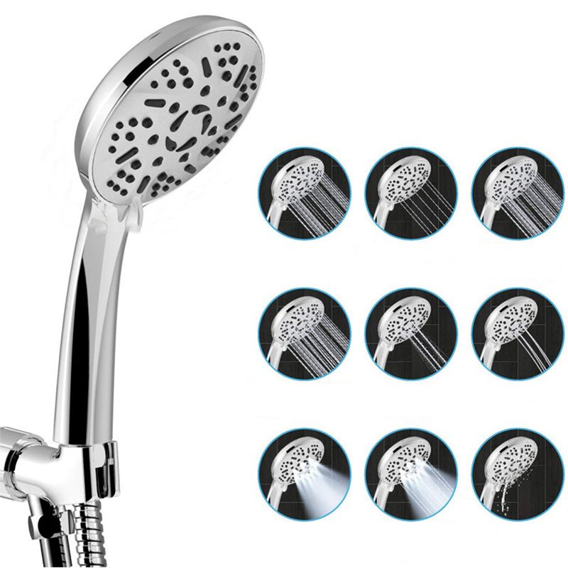 Sikunuo | Modern Style Dual Showerhead 9-Spray Silver Wall-Mounted Showerhead