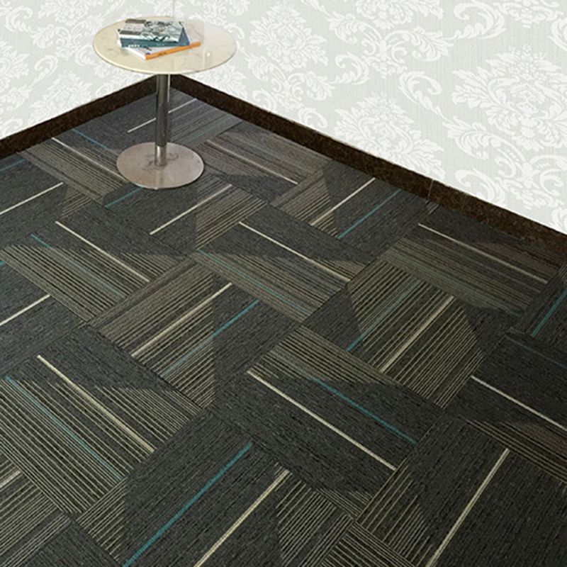 Sikunuo | Dark Color Level Loop Carpet Tile Non-Slip Self-Adhesive Indoor Office Carpet Tiles
