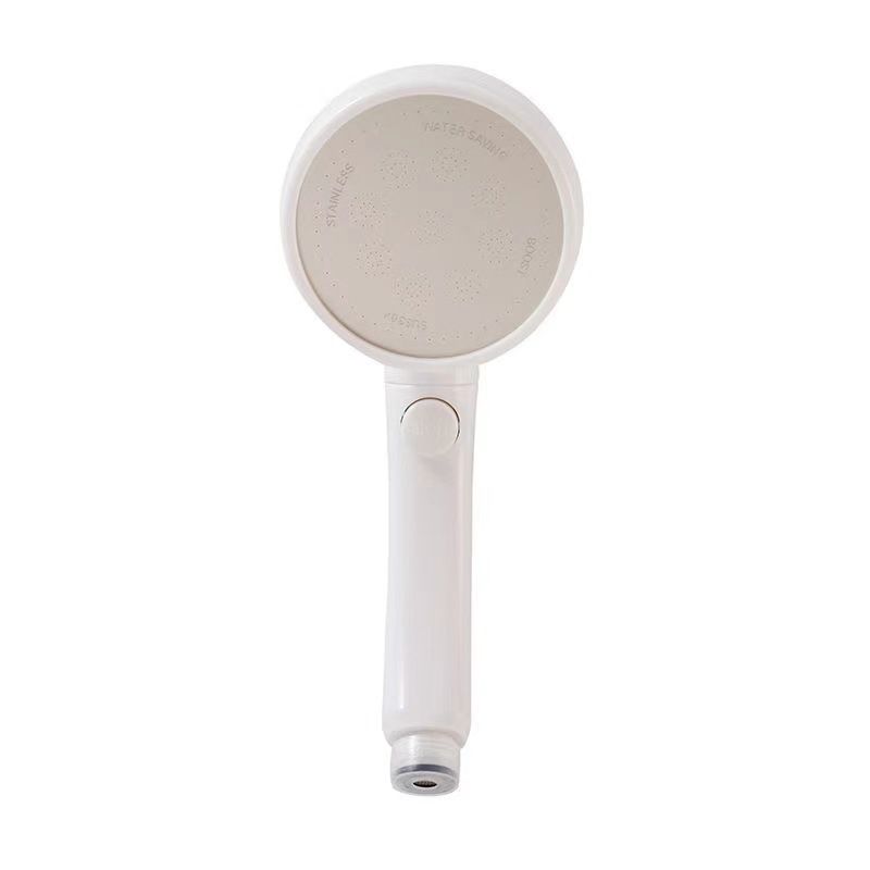 Sikunuo | Plastic Handheld Showerhead White Standard Spray Round Wall-mounted Swivel Showerhead