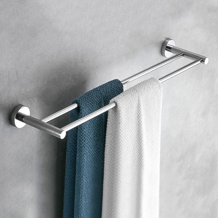 Sikunuo | Polished Chrome Modern Bathroom Accessories Set with Towel Bar/Paper Holder