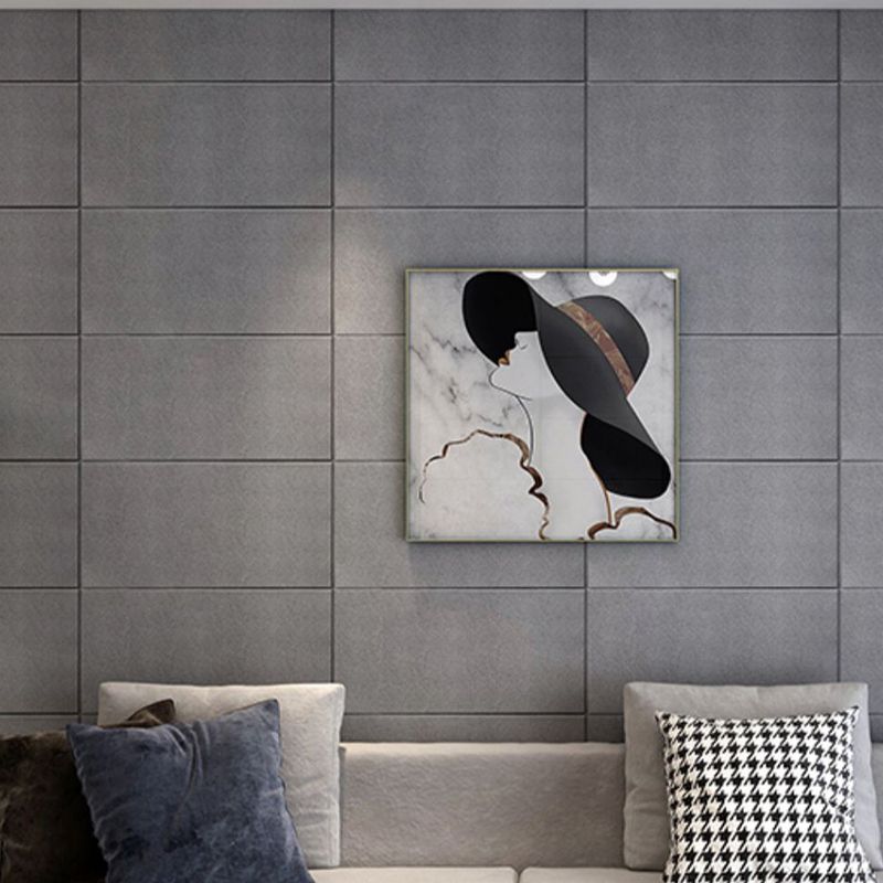 Sikunuo | Glam Wall Covering Peel and Stick Texture Effect Design Square Wall Panel