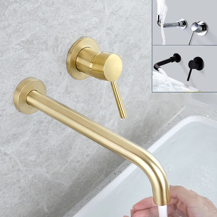 Sikunuo | Wall-mounted Metallic Bathtub Faucet Low Arc Pipe Bathtub Tap