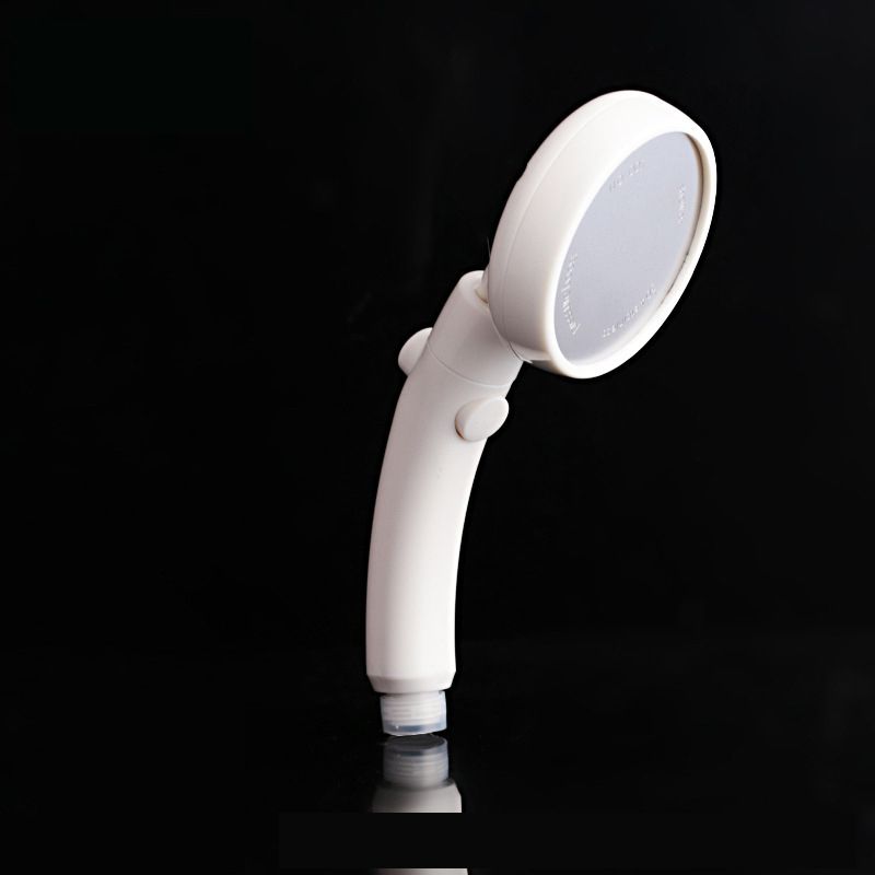 Sikunuo | Plastic Handheld Showerhead White Standard Spray Round Wall-mounted Swivel Showerhead